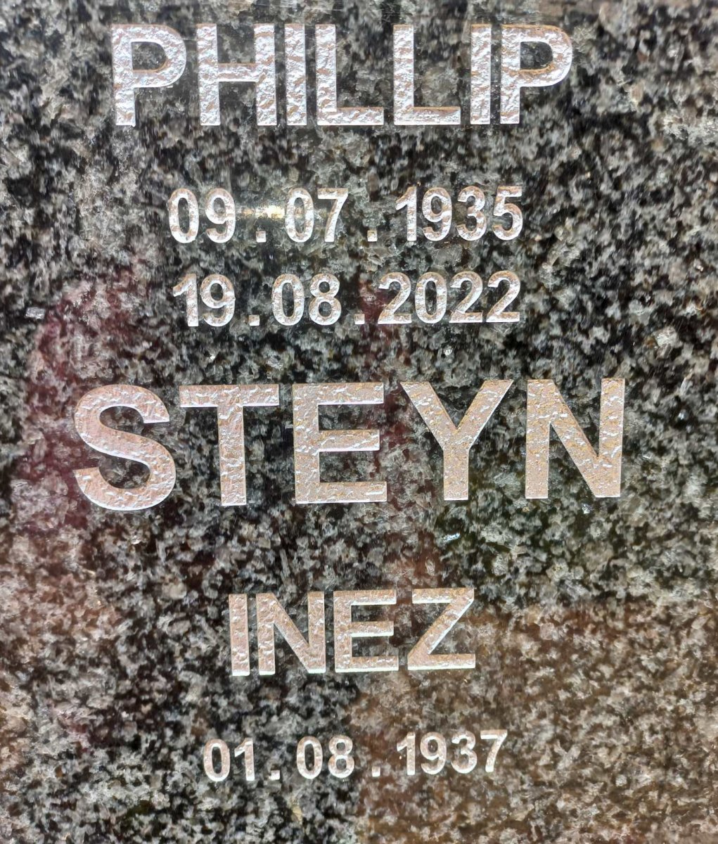STEYN Phillip 1935-2022 &amp; Inez 1937-