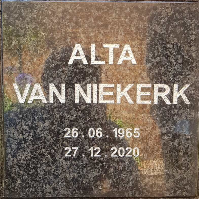 NIEKERK Alta,van 1965-2020