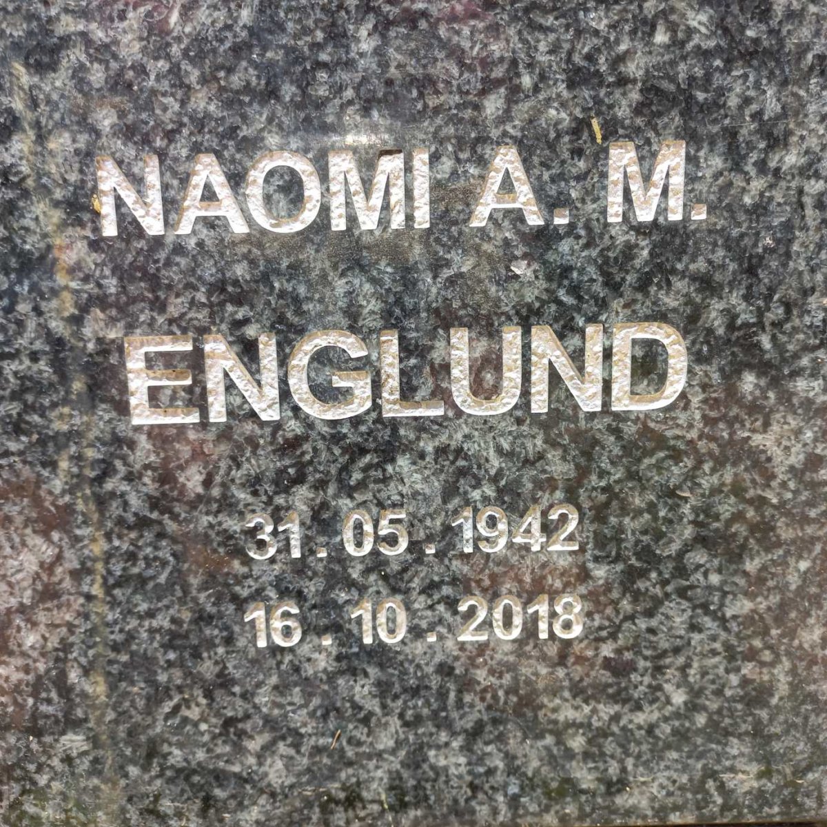 ENGLUND Naomi A.M. 1942-2018