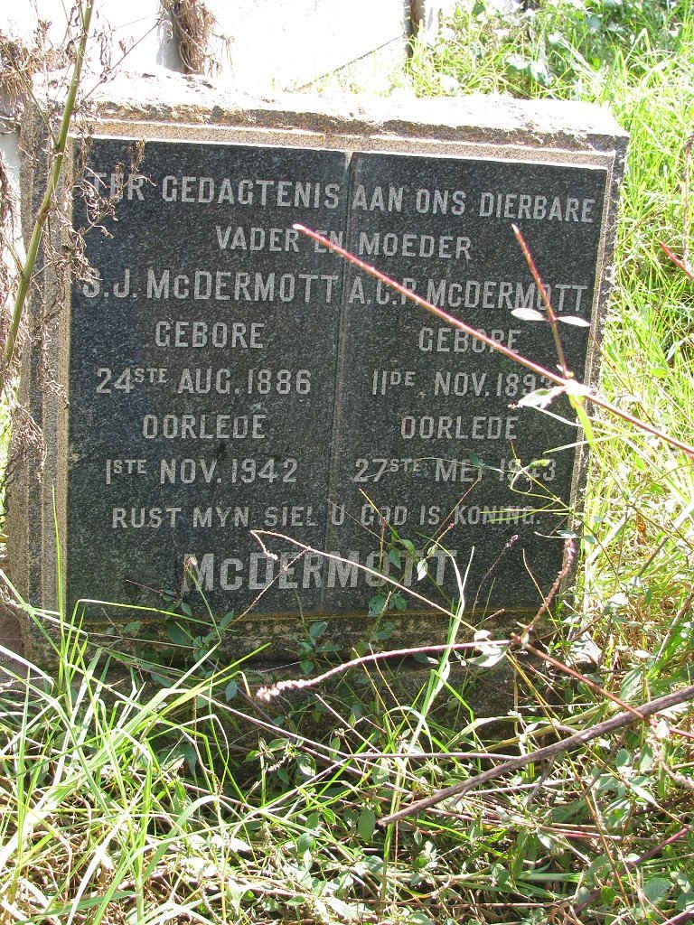 McDERMOTT S.J. 1886-1942 &amp; A.C.P. 1893-1943