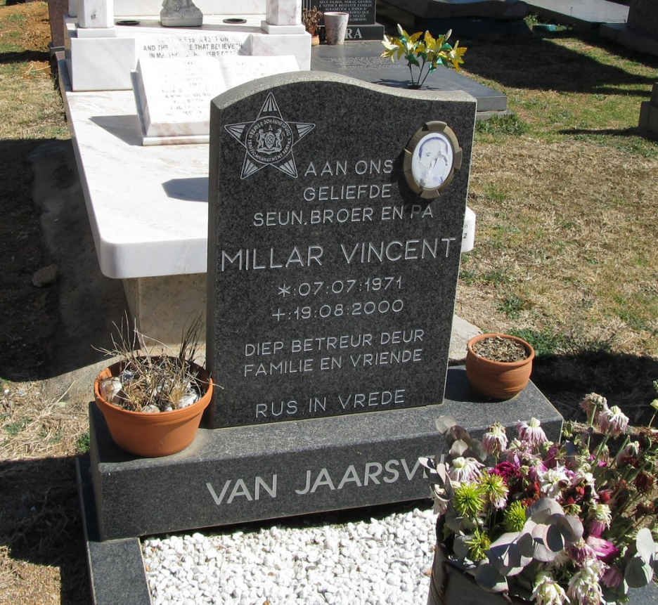 JAARSVELD Millar Vincent, van 1971-2000