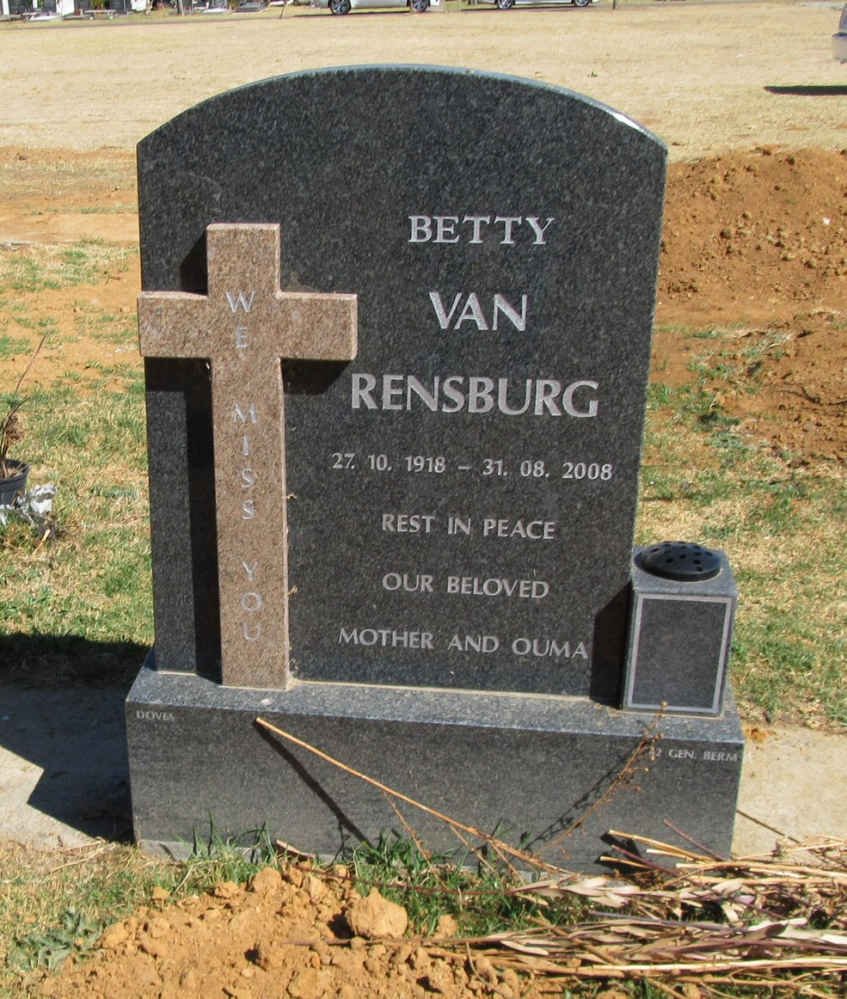 RENSBURG Betty, van 1918-2008