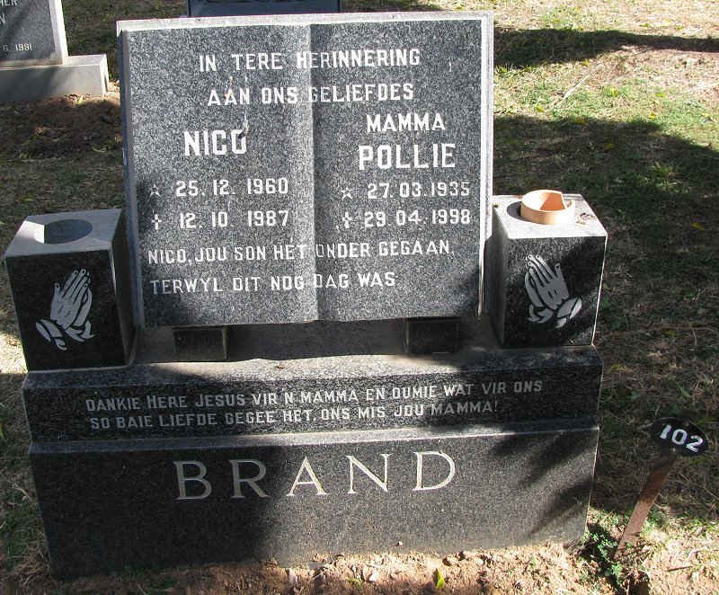 BRAND Nico 1960-1987 &amp; Pollie 1911-1998