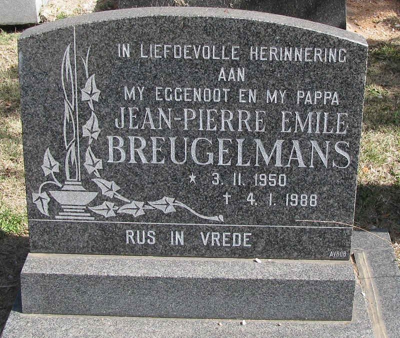 BREUGELMANS Jean-Pierre Emile 1950-1988