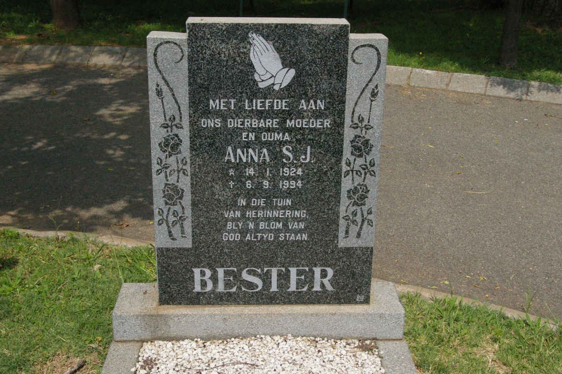 BESTER Anna S.J. 1924-1994