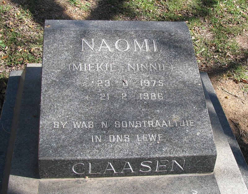 CLAASEN Naomi 1975-1986