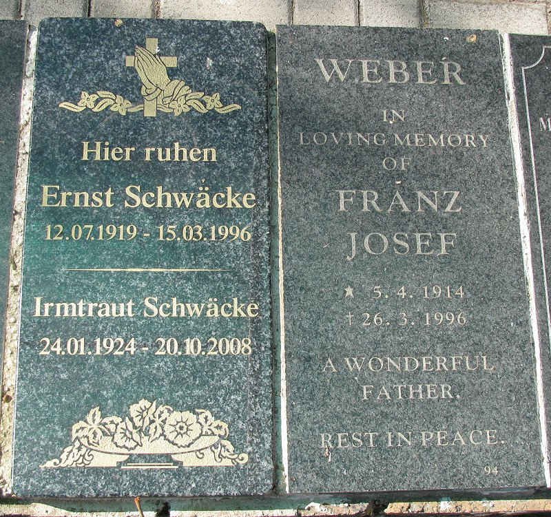 SCHWACKE Ernst 1919-1996 &amp; Irmtraut 1924-2008 :: WEBER Franz Josef 1914-1996