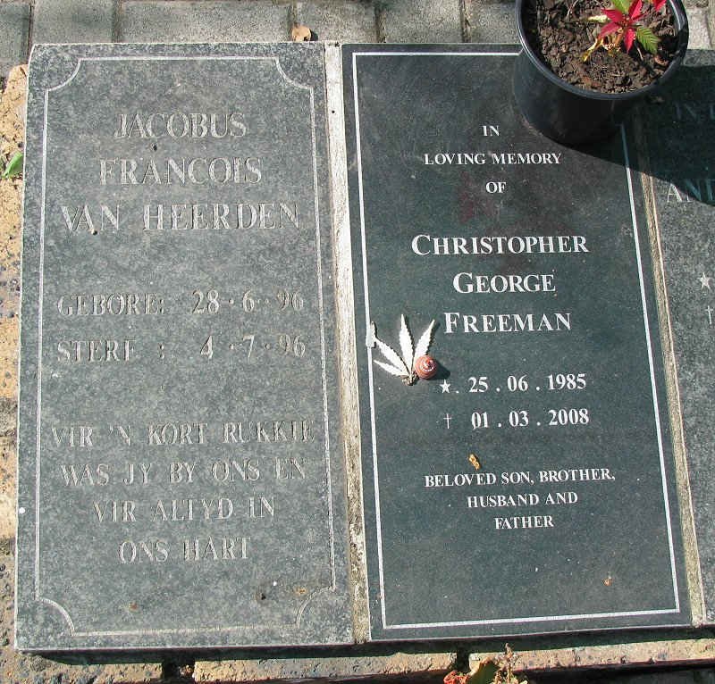 HEERDEN Jacobus Francois, van 1996-1996 :: FREEMAN Christopher George 1985-2008