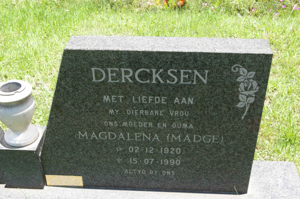 DERCKSEN Magdalena Madge 1920-1990