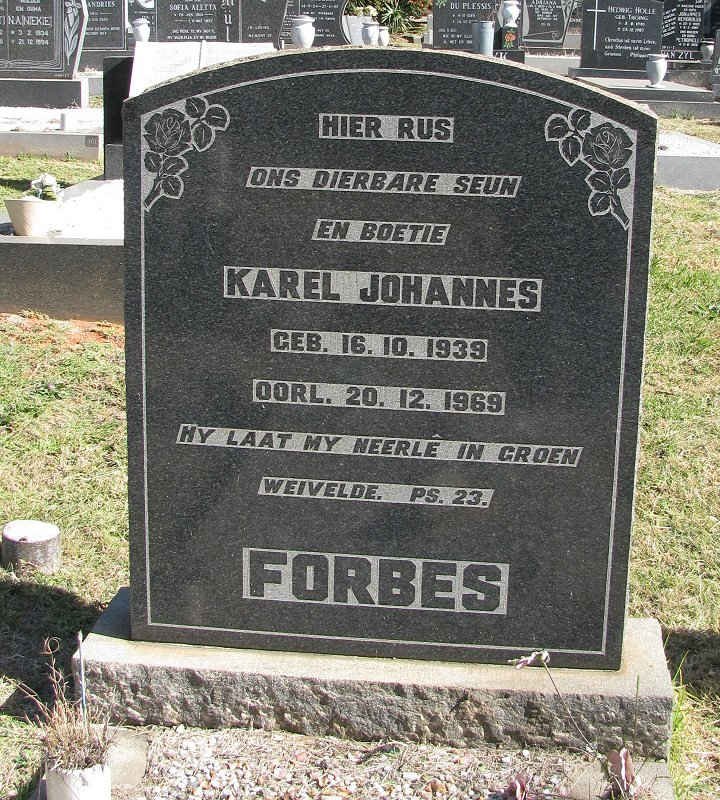 FORBES Karel Johannes 1939-1969
