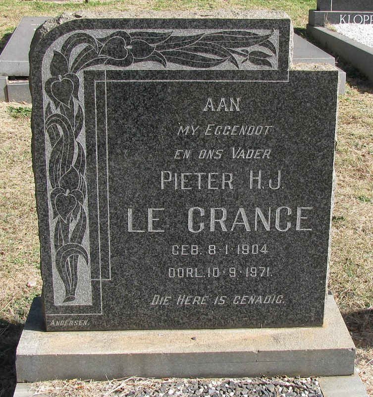 GRANGE Pieter H.J., Le 1904-1971