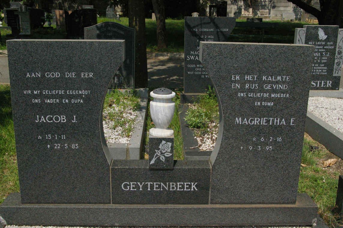 GEYTENBEEK Jacob J 1911-1985 &amp; Magrietha E. 1916-1995