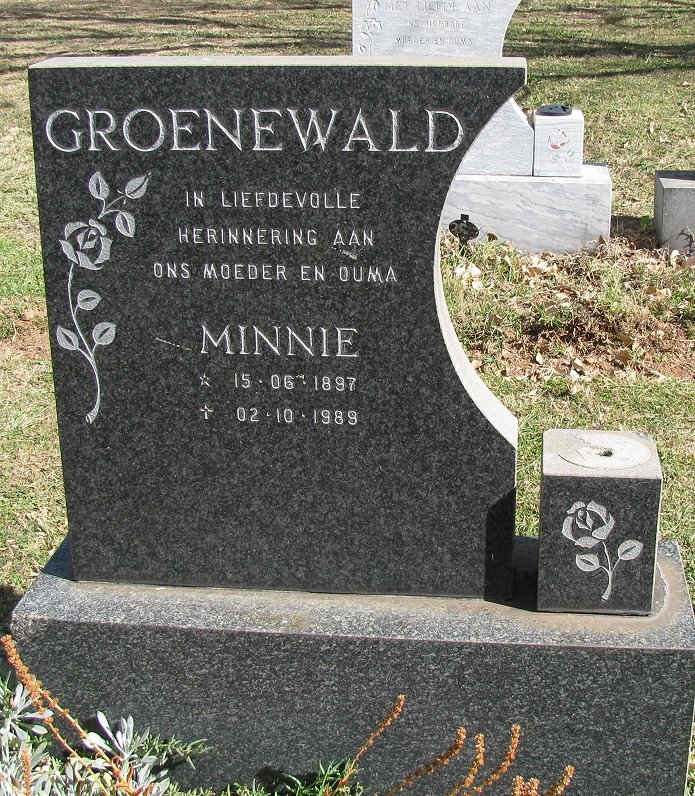 GROENEWALD Minnie 1897-1989