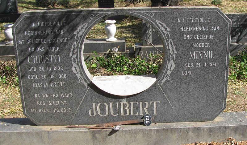 JOUBERT Christo 1938-1988 &amp; Johanna Magrieta 1920-2000