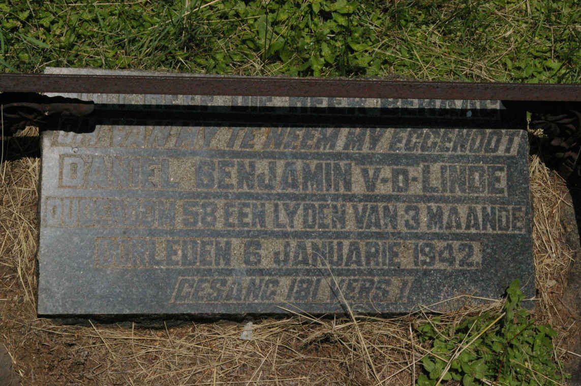 LINDE Daniel Benjamin, v.d. -1942