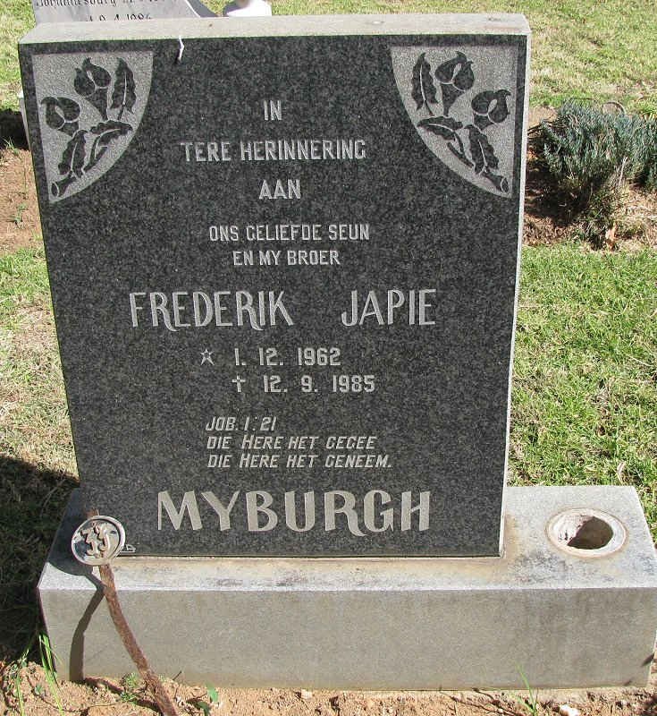 MYBURGH Frederik Japie 1962-1985