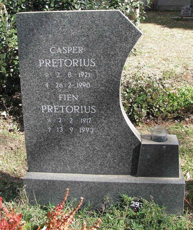 PRETORIUS Casper 1921-1990 &amp; Fien 1917-1993