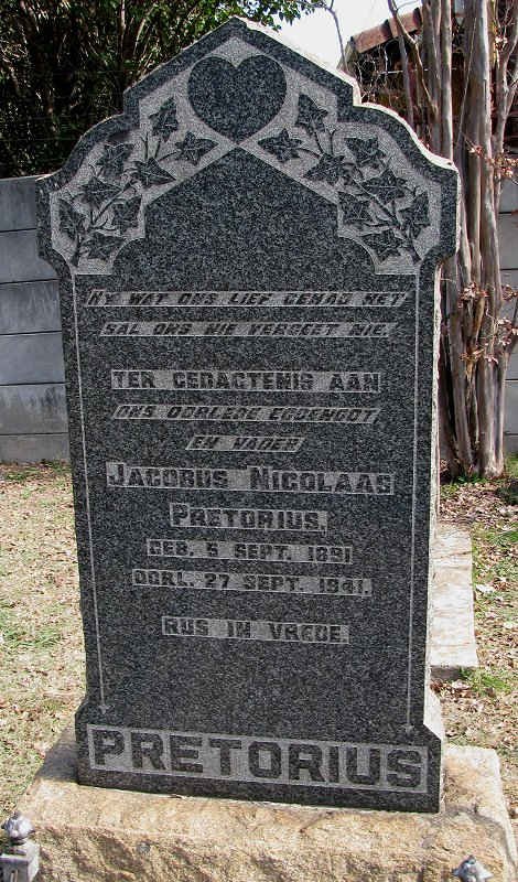 PRETORIUS Jacobus Nicolaas 1891-1941