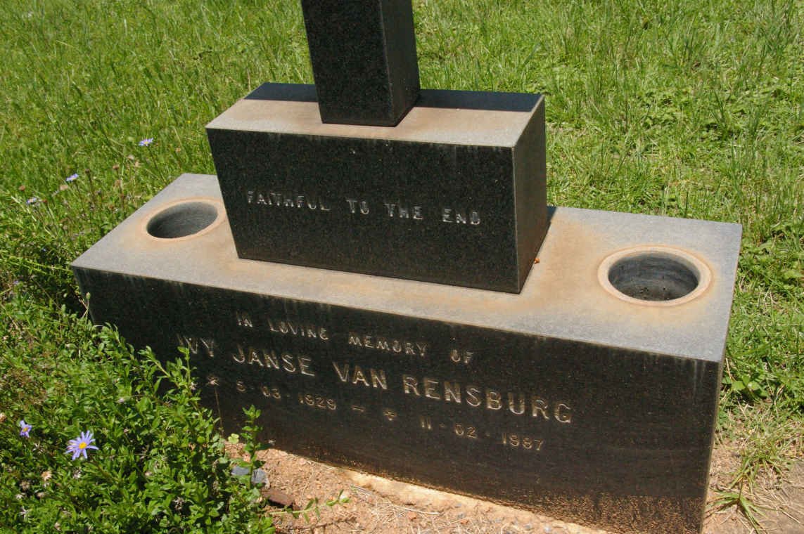 RENSBURG Ivy, Janse van 192?-1987