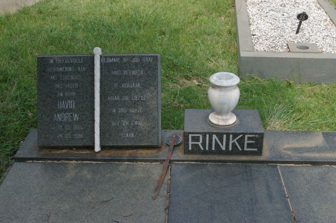 RINKE David Andrew 1925-1986