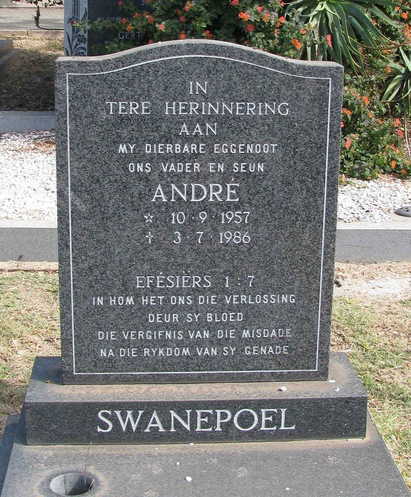 SWANEPOEL Andre 1957-1986