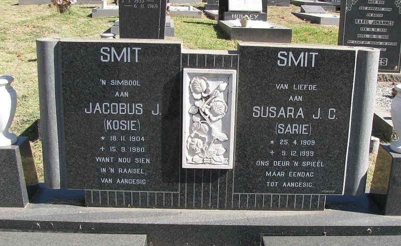 SMIT Jacobus J. 1904-1980 &amp; Susara J.C. 1909-1999