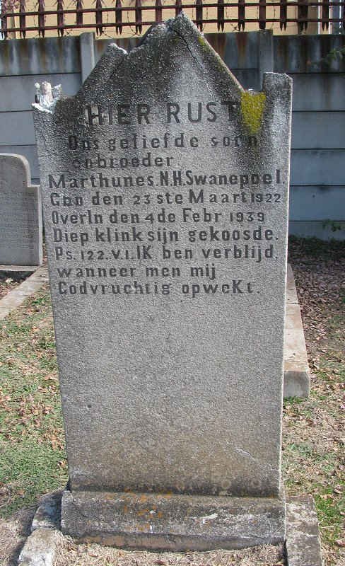 SWANEPOEL Marthunes N.H. 1922-1939