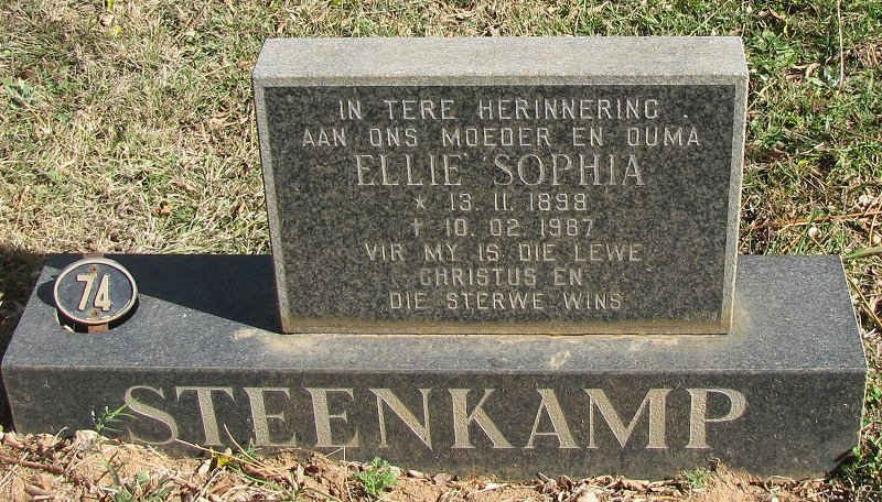 STEENKAMP Ellie Sophia 1898-1987