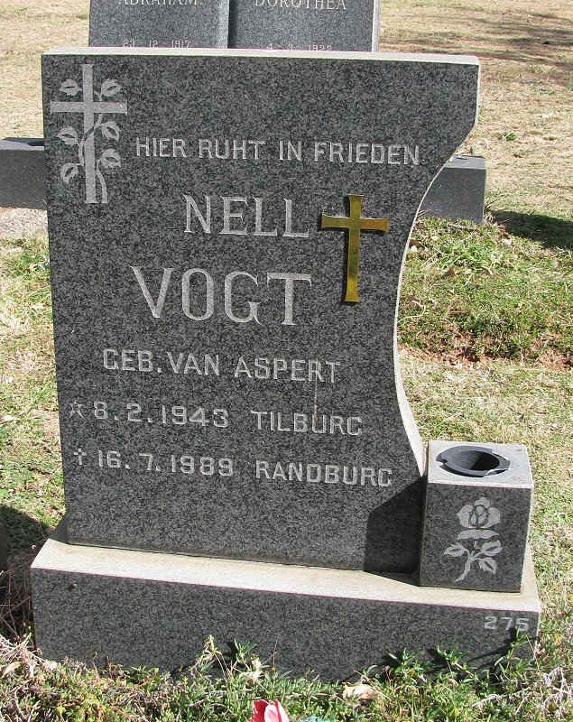 VOGT Nell nee VAN ASPERT 1943-1989