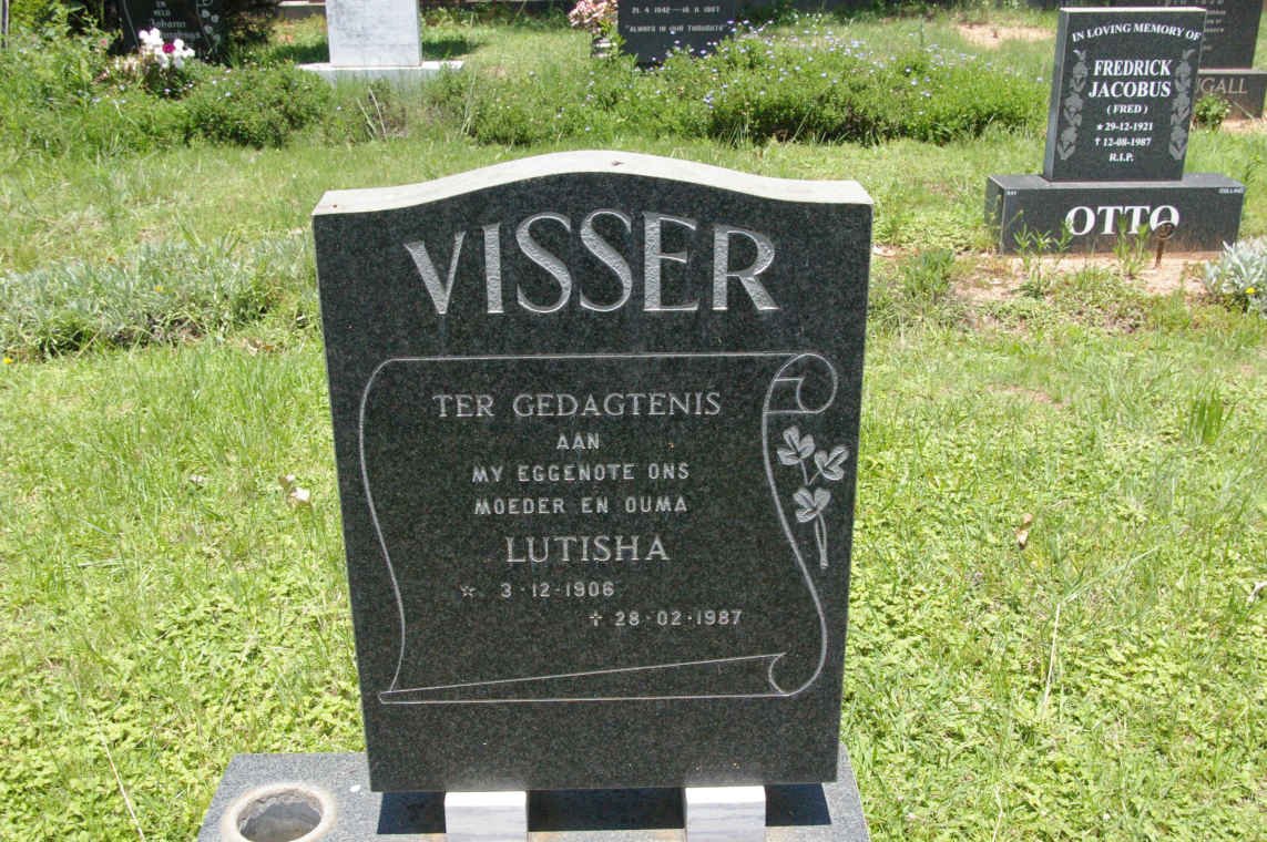 VISSER Lutisha 1906-1987