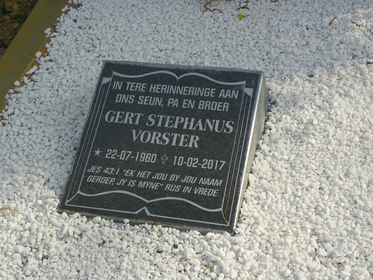 VORSTER Gert Stephanus 1960-2017