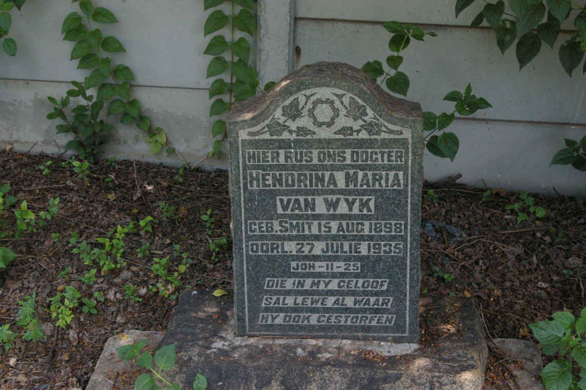 WYK Hendrina Maria, van 1898-1935