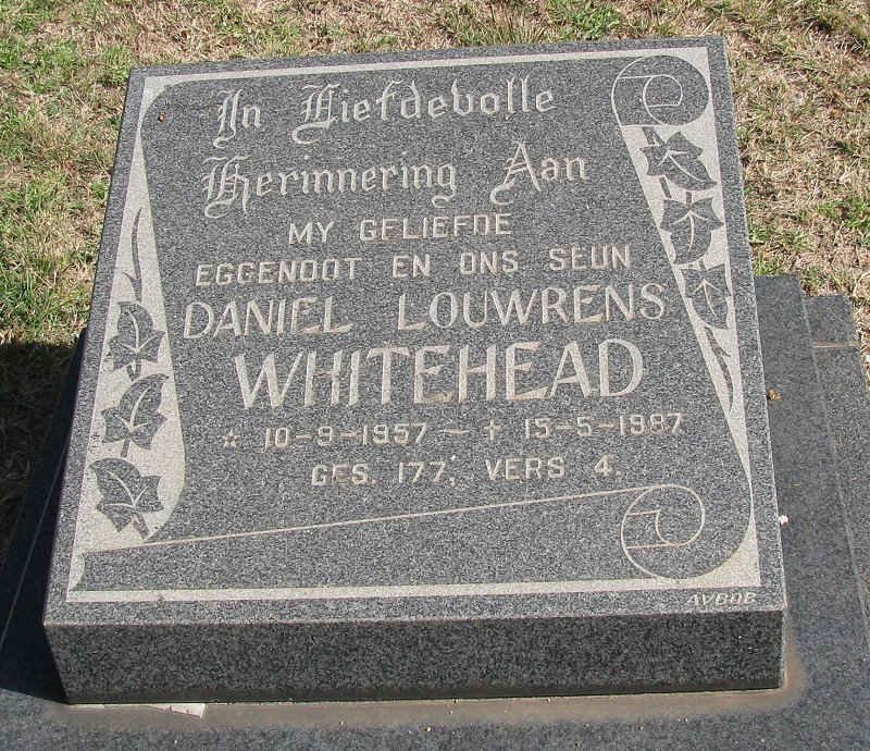WHITEHEAD Daniel Louwrens 1957-1987