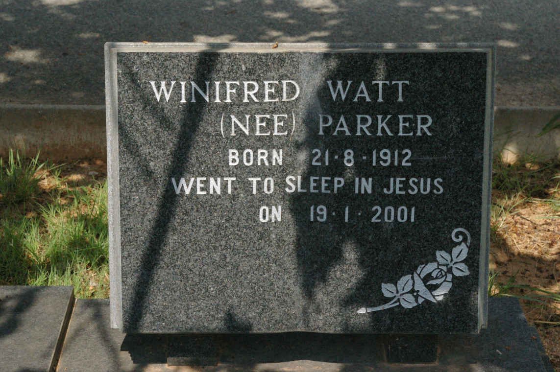 WATT Winifred nee PARKER 1912-2001