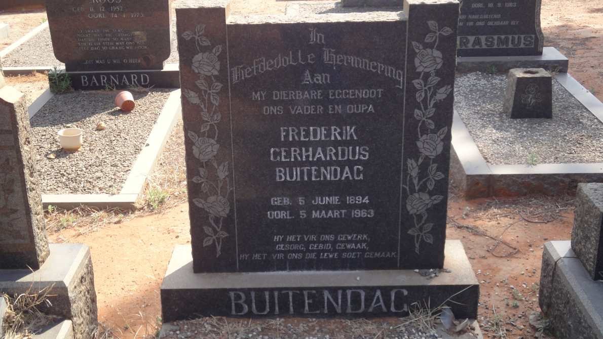 BUITENDAG Frederik Gerhardus 1894-1963