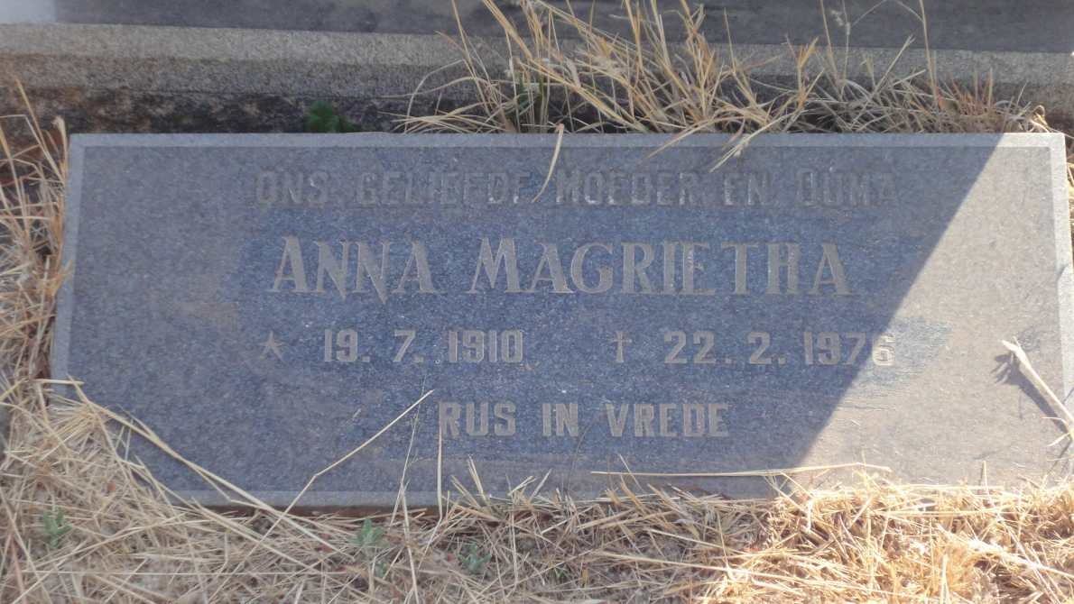 BARNARD Anna Magrietha 1910-1976