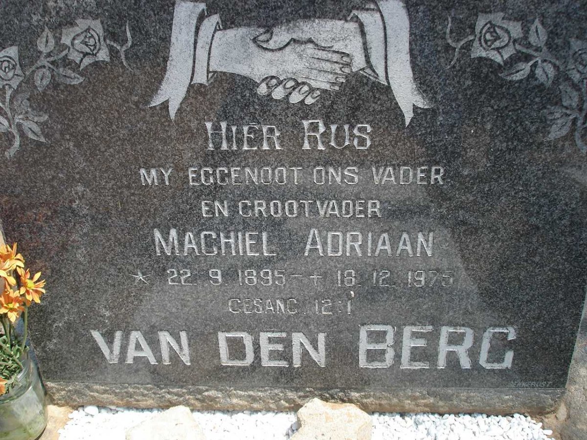 BERG Machiel Adriaan, van den 1895-1975