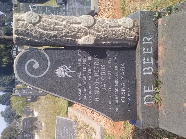 BEER Hendrik Petrus Jacobus, de 1934-1987 &amp; Gesina Maria 1947-