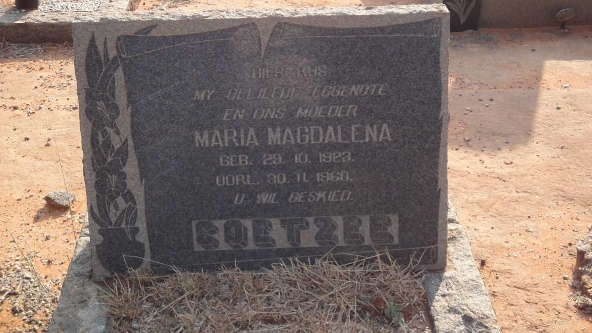 COETZEE Maria Magdalena 1923-1960