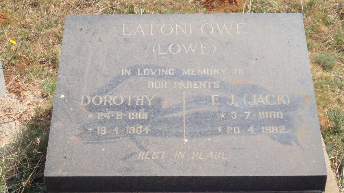EATONLOWE F.J. 1900-1982 &amp; Dorothy 1901-1964