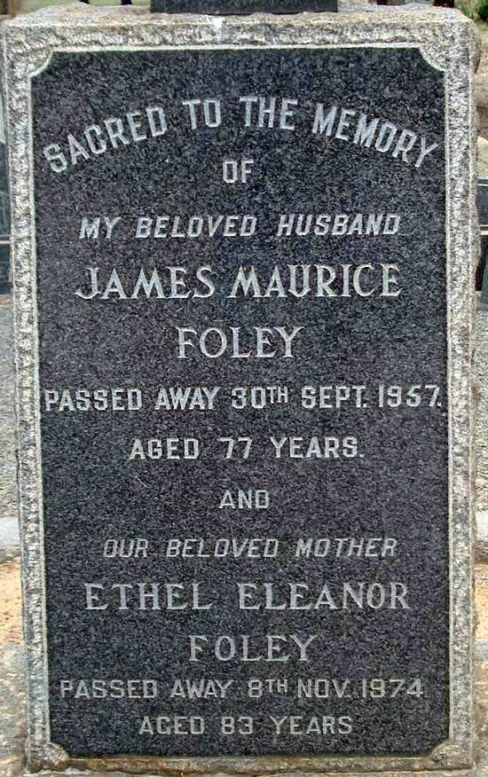 FOLEY James Maurice -1957 &amp; Ethel Eleanor - 1974