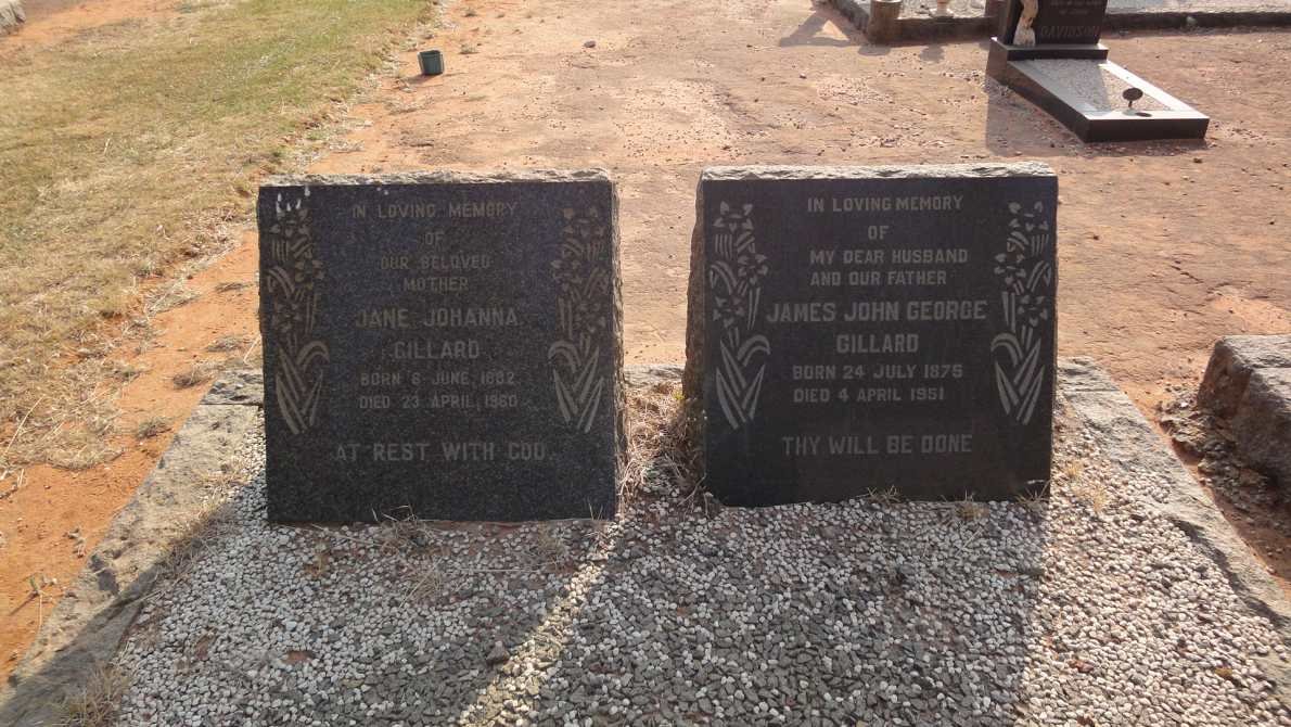 GILLARD James John George 1876-1951 &amp; Jane Johanna 1882-1960