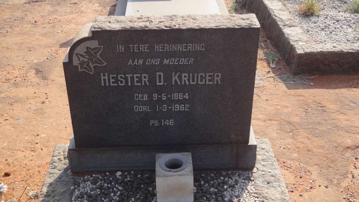 KRUGER Hester D. 1884-1962