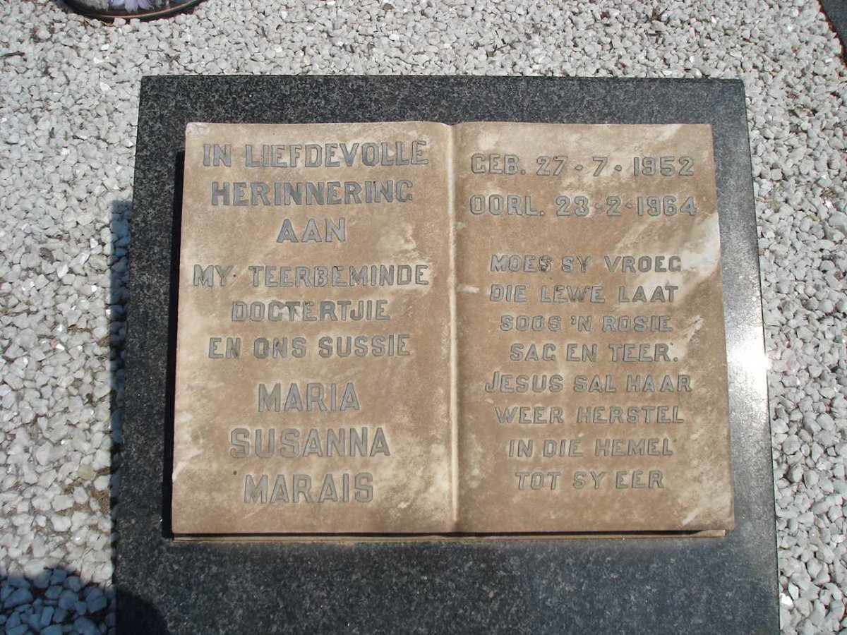 MARAIS  Maria Susanna 1952-1964
