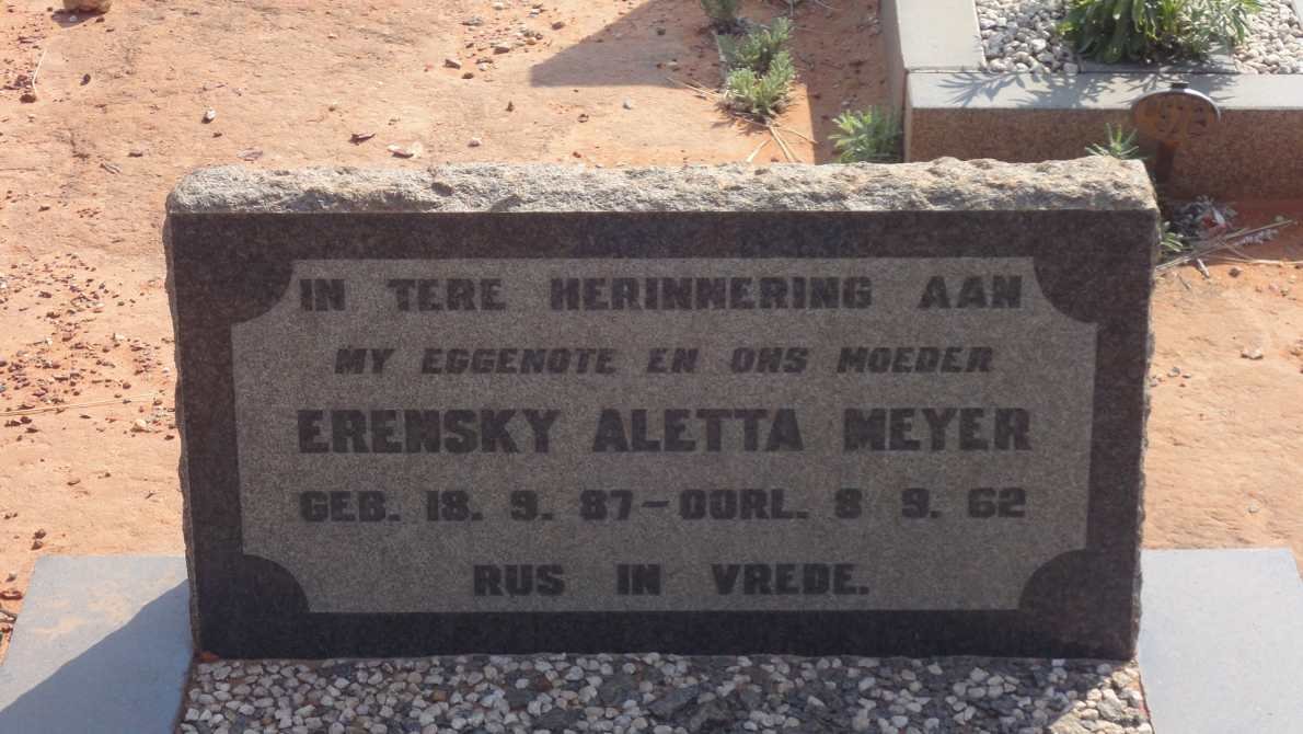 MEYER Erensky Aletta 1887-1962