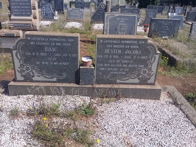 MERWE Isaac, van der 1903-1967 &amp; Hester Jacoba 1912-1983