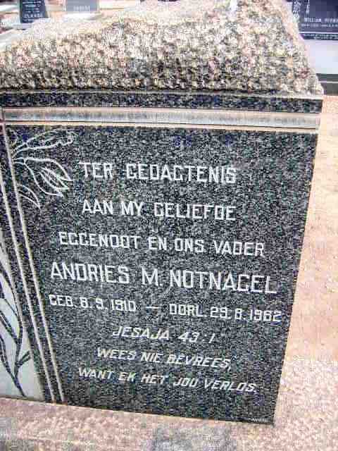 NOTNAGEL Andries M 1910-1962