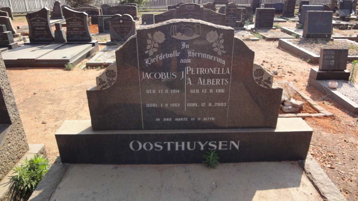 OOSTHUYSEN Jacobus 1914-1962 &amp; ALBERTS Petronella A. 1916-2003