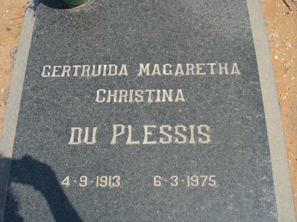 PLESSIS Gertruida Magaretha Christina, du 1913-1975