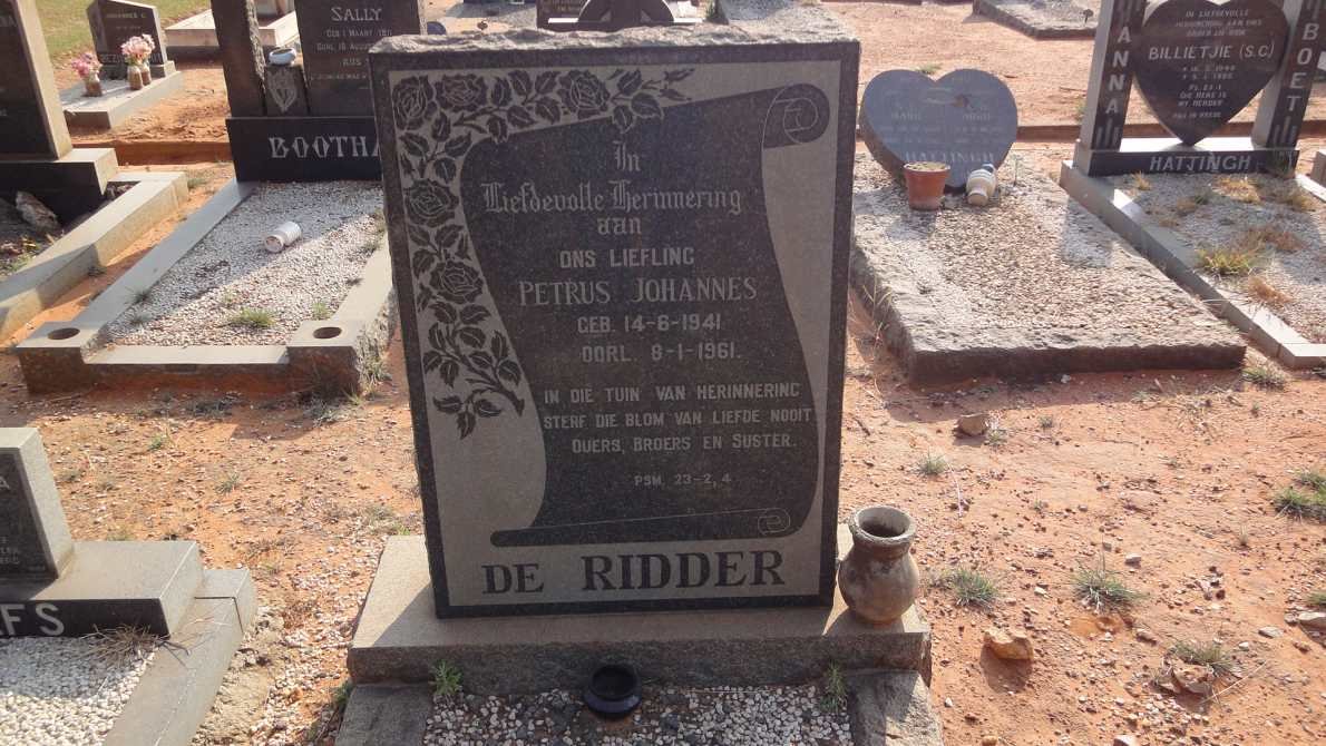 RIDDER Petrus Johannes, de 1941-1961